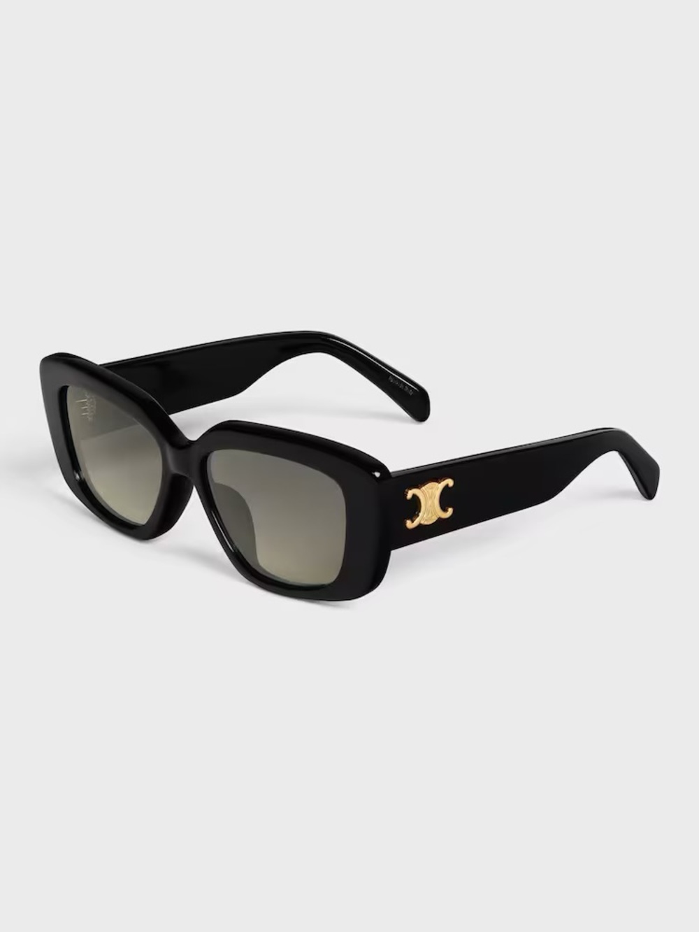 Celine Black Square Sunglasses with Gold Triomphe Emblem 04 lightly used in box